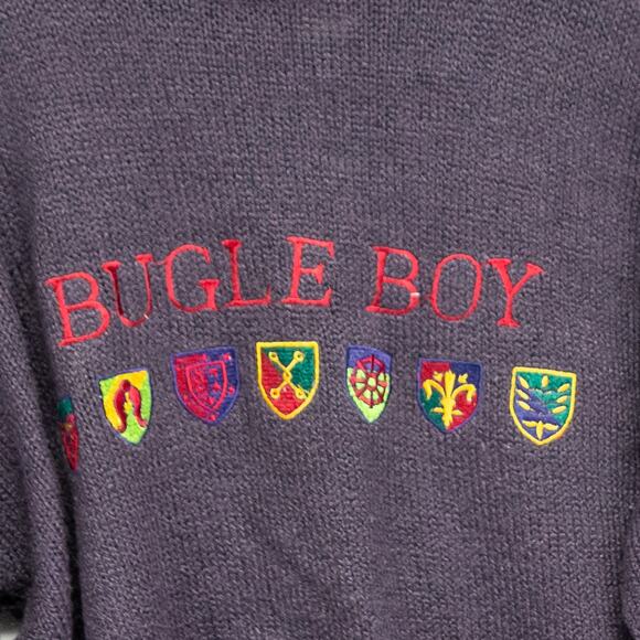 Men's Vintage 80's BUGLE BOY Blue Long Sleeve Sweater - Picture 3 of 4